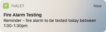 Fire alarm testing notification