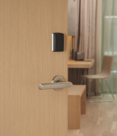 Open door with smart lock