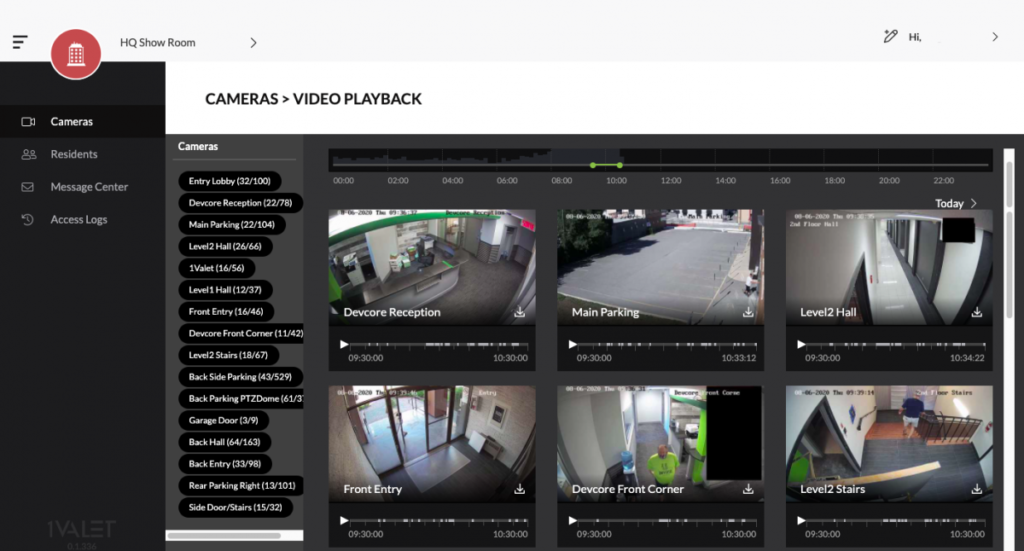 1VALET video playback and community messaging software