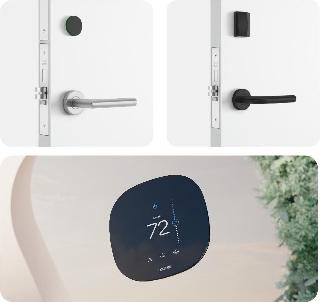 door lock entry system and smart thermostat