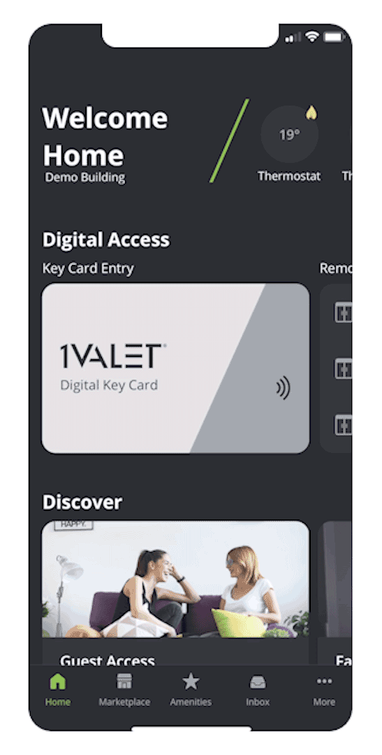 Main entry access screen flow