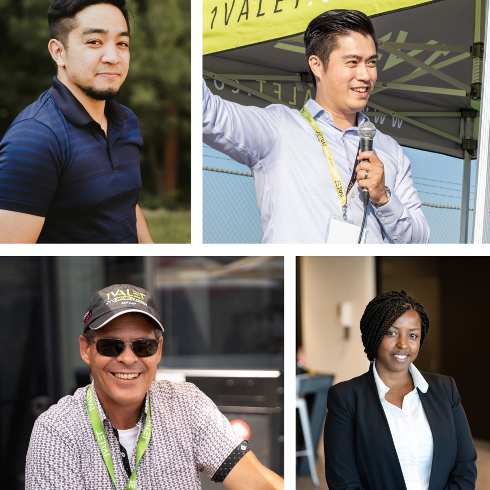 Collage of 1Valet team members