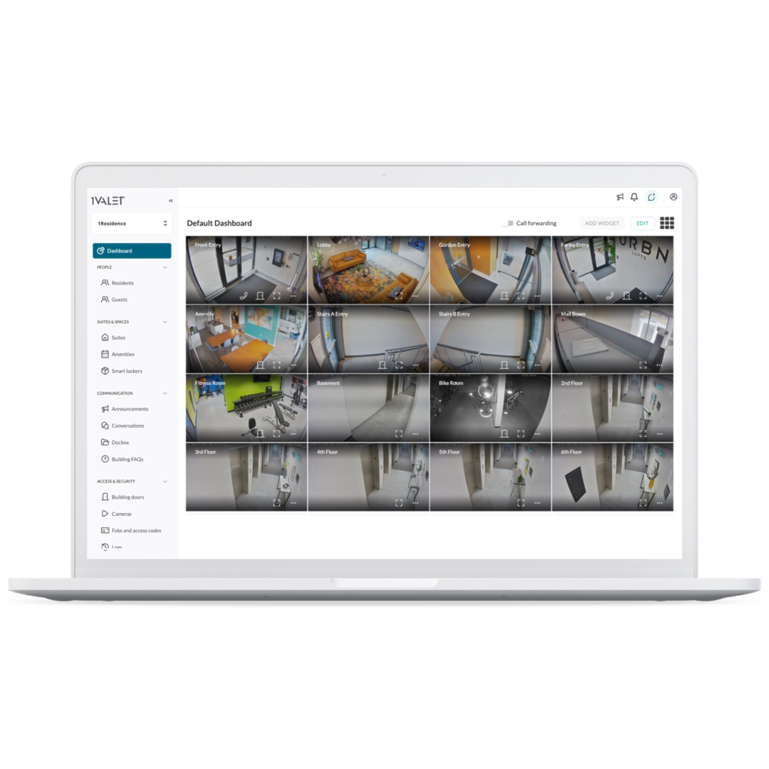 Portal dashboard from 1VALET